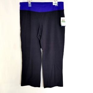 Fila Boot Cut Black Purple Capri Pants NWT New With Tags Size L Large